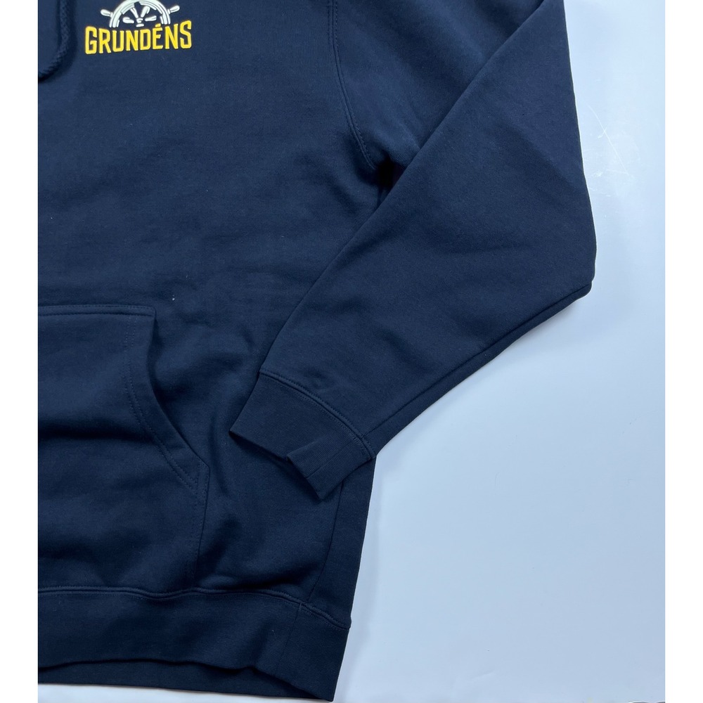 Dark Seas Grundens Great Depths Coastal Fleece Hoodie Navy Blue Mens L NWT - Picture 5 of 15